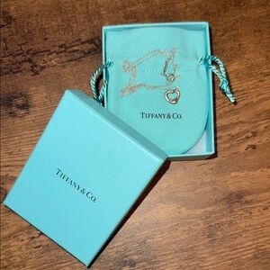 Tiffany & Co. Silver Heart Pendant with Blue Box